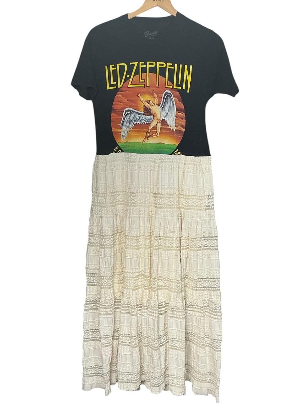 LED ZEPPELIN Upcycled Tee Shirt Dress Band Festival Boho